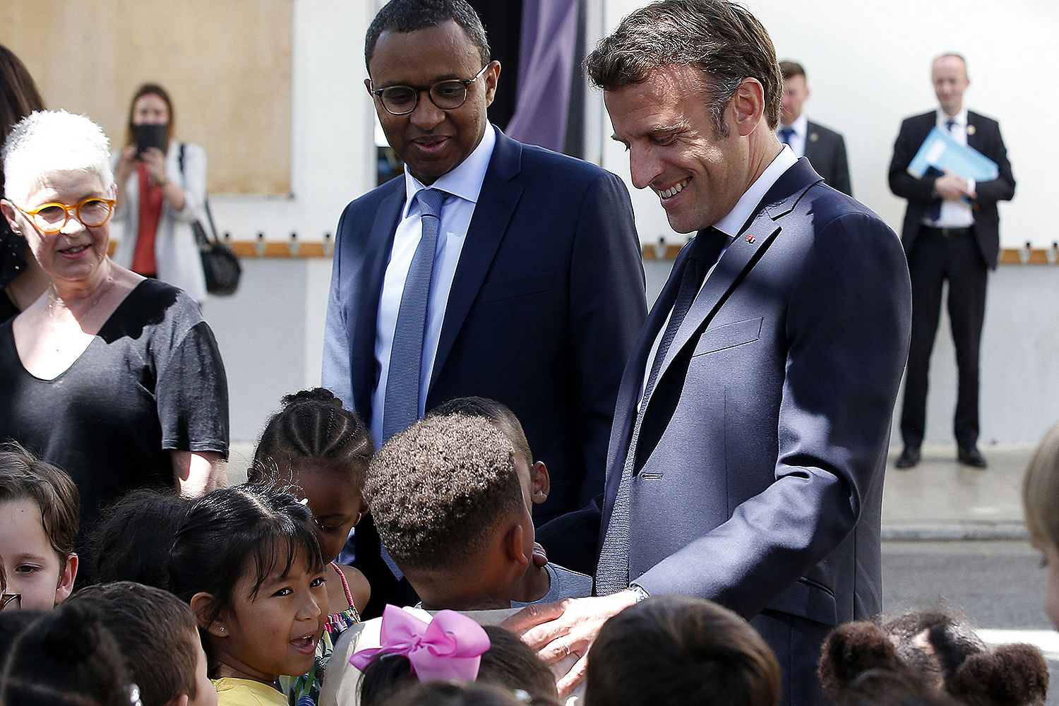 Pap Ndiaye y el presidente francés Emmanuel Macron