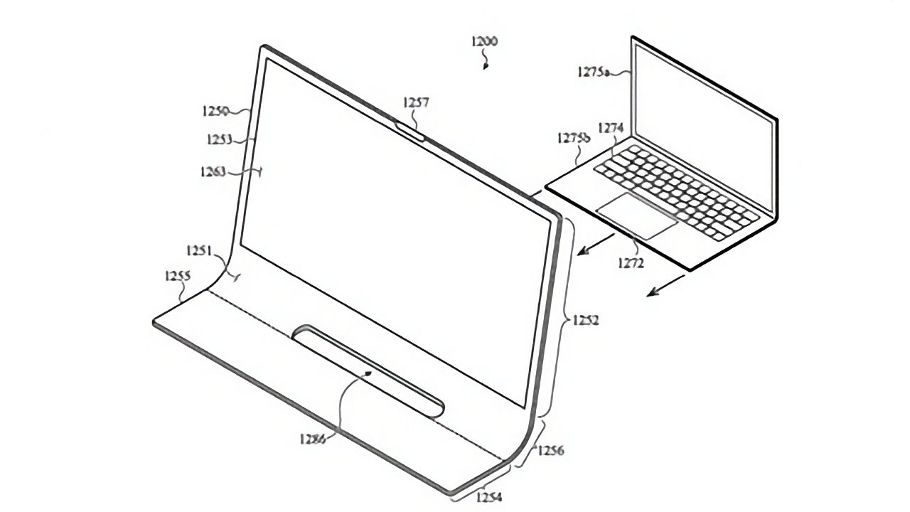 Exemples du concept de coin arrière et du trou qui pourrait accueillir le clavier d'un MacBook