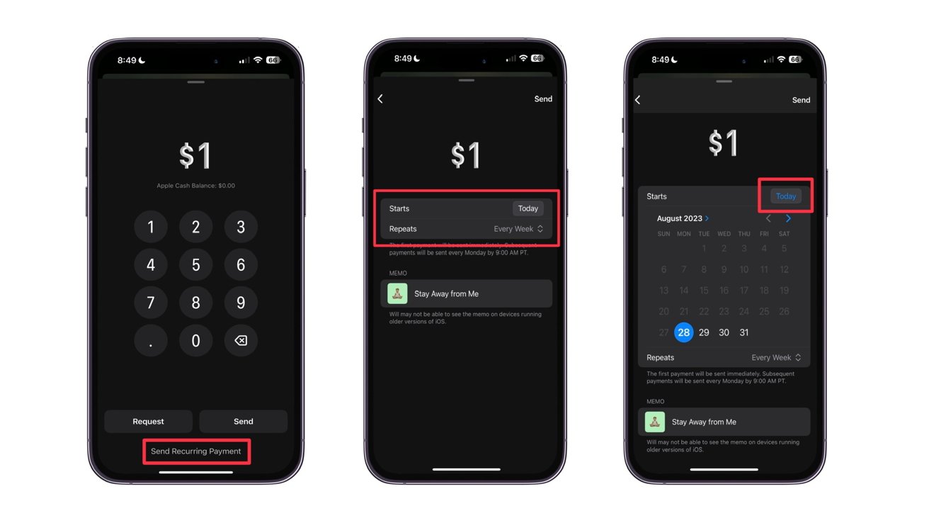 Steps to setting up recurring payments via Apple Pay Cash
